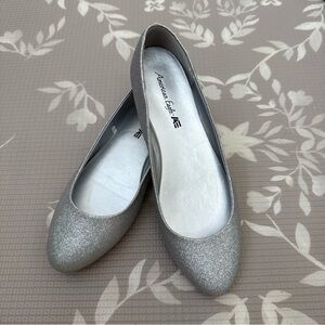American Eagle Outfitters Silver Glitter Ballet Flats